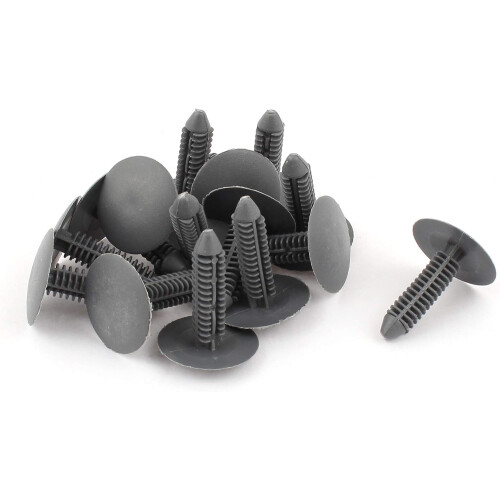 Car Parts Plastic Push Screw Rivet Panel Fixings Clips Gray 15 Pcs