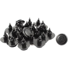 a14112000ux0103 Black Plastic Rivets Fastener Car Bumper Push Clips 20mm Long 25 Pcs