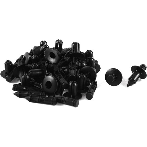 30 Pcs Black Plastic Splash Clips 6mmx14mmx11mm for Car