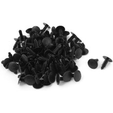 100 x 4.7mm Hole Plastic Rivets Fastener Push Clips Black for Car Auto Fender