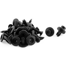 20 Pcs 6mm x 16mm Sealing Nails Black Plastic Rivet Buckle Clips