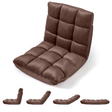 14-Position Folding Floor Chair Recliner, Flannel Cover