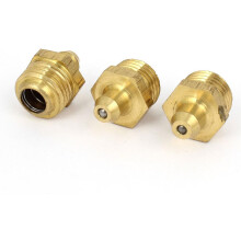 3 Pcs 14mm Dia Male Thread Straight Grease Nipples Fittings Brass Tone