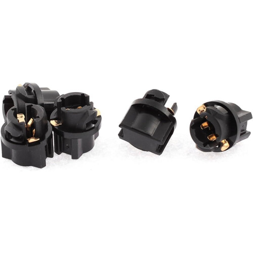 Universal T5 Dashboard Gauge Light Lamp Bulb Socket Holder for Car Black 5pcs