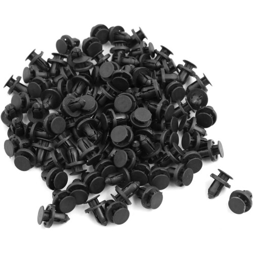 100pcs Black Car Bumper Push Rivets Clips 8mm Hole