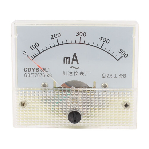 AC 0-500mA Analog Ammeter Panel Pointer Meter Gauge 85L1