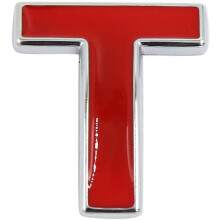 Red Self Adhesive Car 3D Emblem Badge Decal Letter Chrome Symbol T
