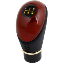 Car 5 Speed Manual Gear Stick Shifter Wood Shift Knob Black Brown