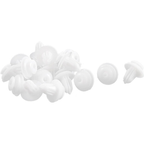 20 Pcs White Plastic Splash Guard Rivet Clips 9mm x 13mm x 18mm