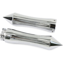 2pcs Motorcycle 1" Hand Grips Silver Tone for Harley