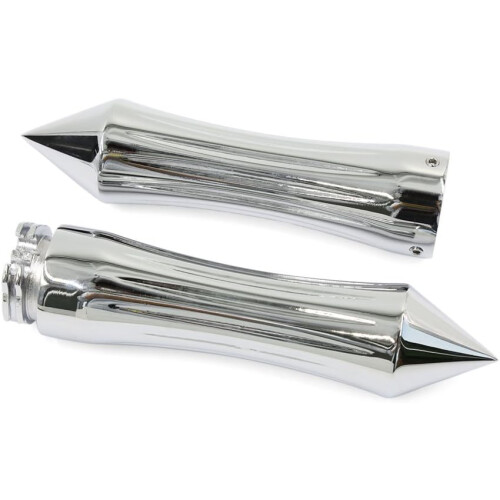 2pcs Motorcycle 1" Hand Grips Silver Tone for Harley