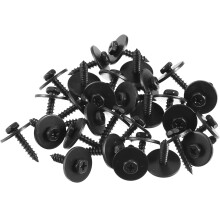 20 Pcs Black Metal Screw Body Mudguard Bumper Hood Retainer Clips