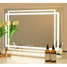 LED Makeup Mirror, 3-Color Dimmable, Touch, 58 cm