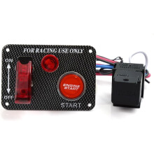 Car 12V Ignition Switch Panel Engine Start Push Button RED LED Toggle