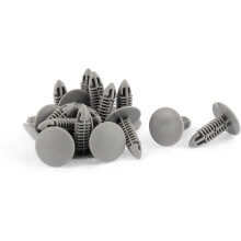 Plastic Door Buckle Clasp Rivet Trim Clip 6mm x 6.5mm Hole 15Pcs Gray