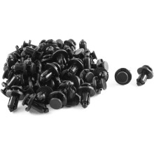 50pcs 9mm Hole Car Plastic Rivets Fastener Push Clip Black Universal