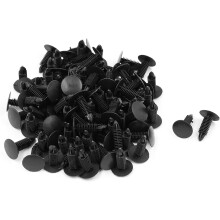 A15110300ux0381 100 x 8mm Hole Plastic Rivets Fastener Push Clips Black for Car Fender Bumper 100 Pack