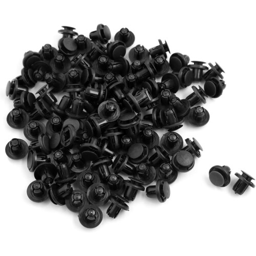a15090400ux0037 9mm Hole Square Black Plastic Rivets Clip, 100 Piece