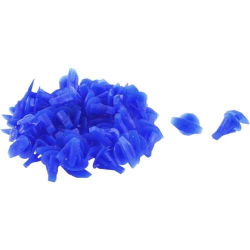 50 Pcs Blue Plastic Rivet Bumper Clips for Toyota