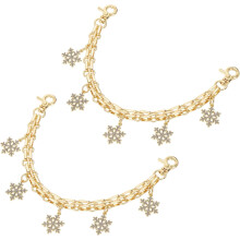 2Pcs 10" Purse Extender Chain Straps, Bag Accessories Charm for Women Handbags Handle Replacement Decoration with Snowflake Pendant, Silver Flash