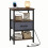 Bedside Table With Charging Station, Drawer, Shelves 40x30x61 cm 1
