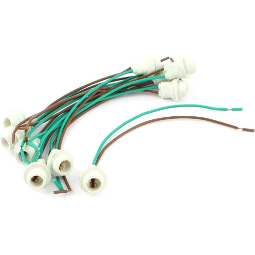 10pcs Motorcycle T10 Light Lamp Bulb Socket Holder Wire Connector 14cm