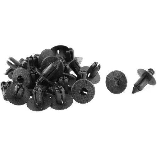 20 Pcs 18mm x 8mm Black Plastic Rivet Engine Lining Retainer Clips