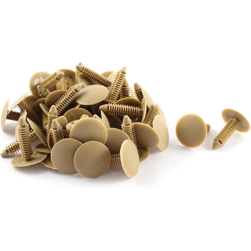 Car 35mm Length Plastic Rivet 50pcs Beige