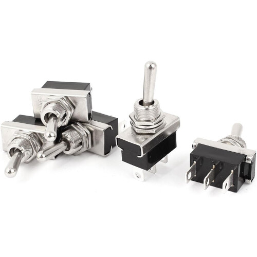 DC 12V On/Off/On 3 Position 3P Toggle Switch 5Pcs