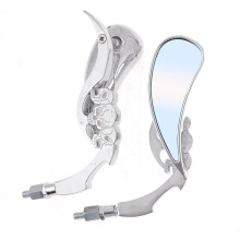 2pcs Skull Designed Rearview Blue Blind Spot Mirror for Motorcycle