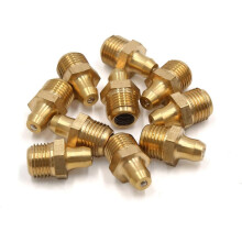 10mm Male Thread Straight Grease Nipple Fitting 10pcs Gold Tone