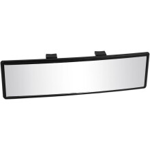 9.4" x 2.6" Black Rectangle Curve Rear View Mirror for Car Truck