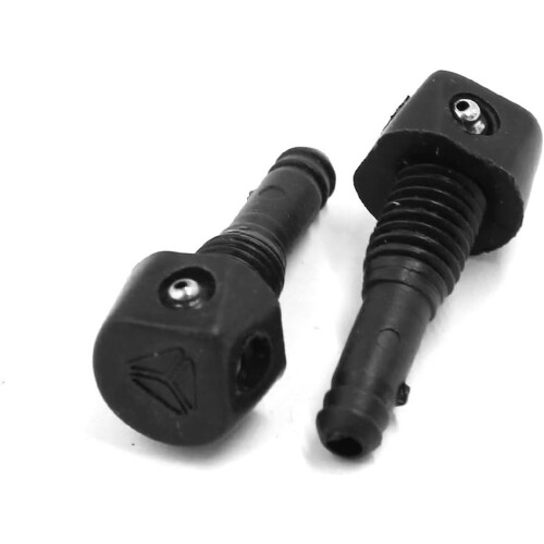 Universal Car Dual Hole Windshield Wiper Washer Nozzle 8mm Thread 2pcs