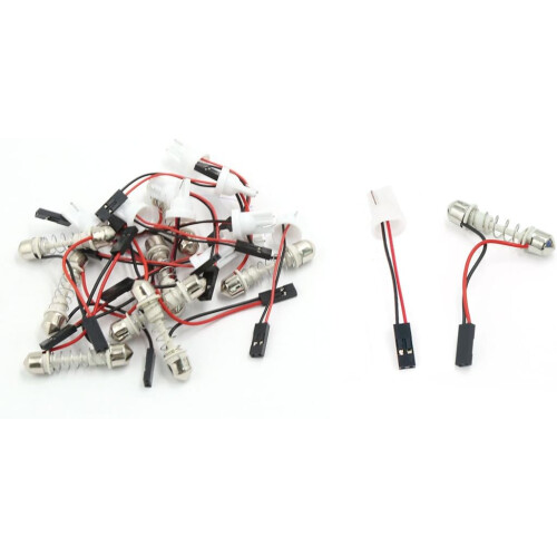 20 Pcs 39mm BA9S Festoon Dome Adapter T10 Bulb Socket Connector for Car Light