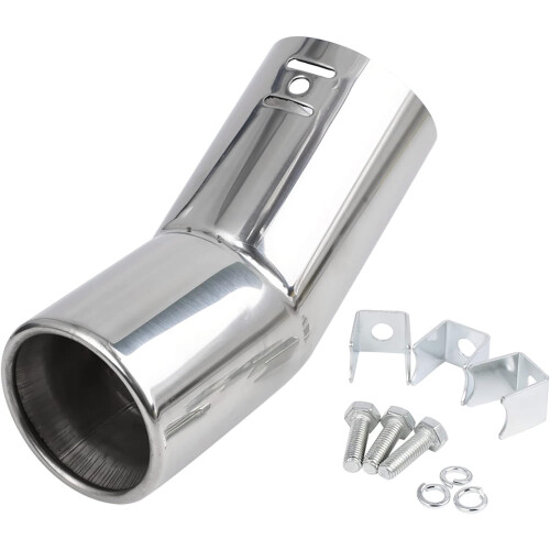 61mm Inlet Chrome Curved Car Exhaust Muffler Ends Tail Pipe Tip