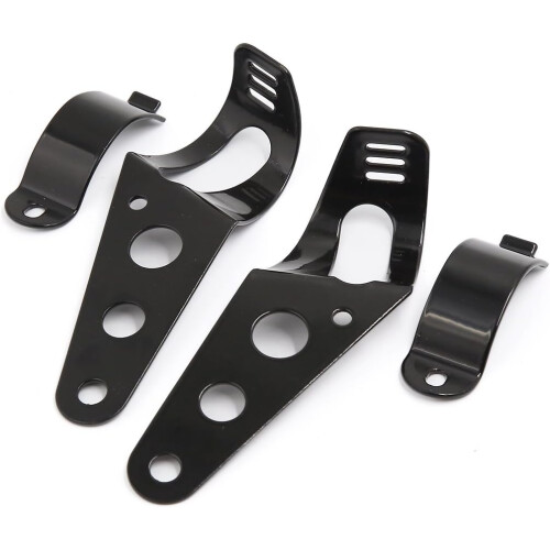 2pcs Black Universal Motorcycle Headlight Brackets Fits 28mm-43mm Fork Tubes