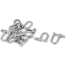 10PCS Stainless Steel Wire Rope Fastener Bow D Shackles 4mm Thread