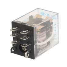 JQX-13F Coil 8 Pin DPDT Green LED Indicator Power Relay, DC, 24V, 5 Amp, 240 VAC - 28 VDC