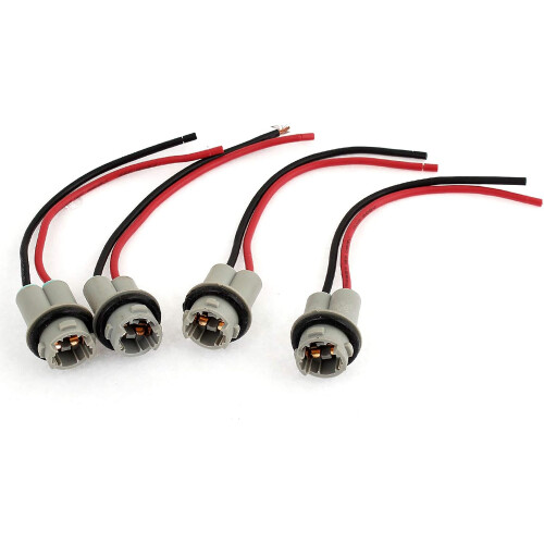 4 Pcs Plastic Shell T15 Brake Stop Light Lamp Socket for Auto Car