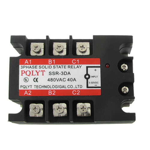 3-Phase Solid State Relay, SSR-3DA DC-AC 40 Amp, 3-32 VDC/480 VAC