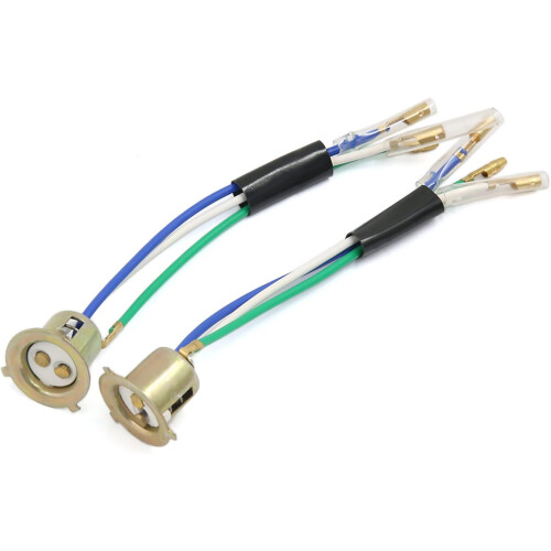 2 Pcs 3 Wires Motorcycle Scooter Headlight Head Lamps Socket Holder Adapter