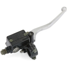Motorcycle Metal Front Brake Master Pump Lever Black Silver Tone