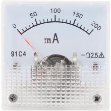 Analog Current Panel Meter DC 0-200mA 91C4 Ammeter 45x27x45mm for Circuit Testing Charging Battery Ampere Tester Gauge Pack of 1