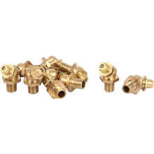 M6 Thread 1mm Pitch 45 Degree Angle Brass Grease Zerk Nipple Fittings 10 Pcs