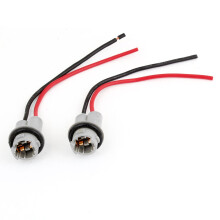 2pcs T15 Car Light Bulb Socket Extension LED Wedge Connector Wire Harness DC 12V