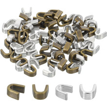 80Pcs Zipper Slider Retainers - #5 U Shape Top Stoppers for Bags Coats Jackets Closed-end Zippers Replacing, Silver Tone & Bronze Tone