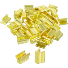 40Pcs Zipper Slider Retainers - #8 Top Stoppers for Bags Coats Jackets Closed-end Zippers Replacing, Gold Tone