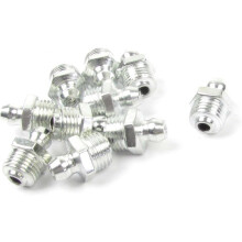 Metal 10mm x 1mm Male Thread Grease Nipple Component Nozzle Straight 10 Pcs