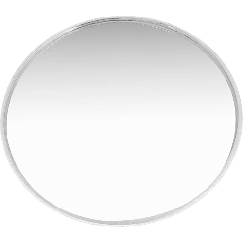 Silver Tone 3" Dia Round Adhesive Rearview Blind Spot Mirror for Auto