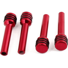 2 Pairs Burgundy Aluminum Alloy Car Vehicle Door Lock Knob Cover